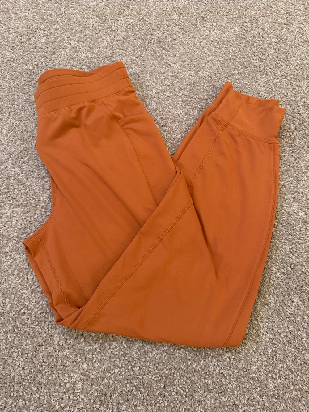 Fabletics Rust Orange High-Waist Track Joggers